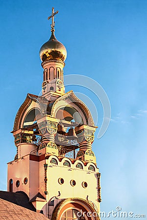 The bell tower of the temple of Grand Duke Vladimir Stock Photo